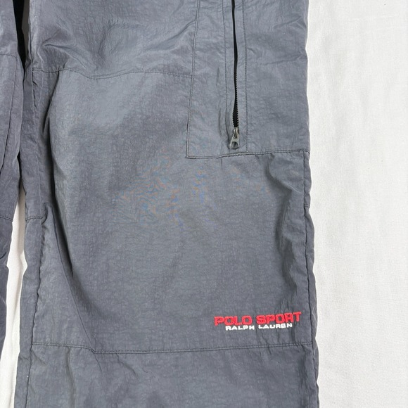 Vintage Polo Sport Ralph Lauren Track Pants Mens Medium Black Stretch Y2K - Picture 2 of 13